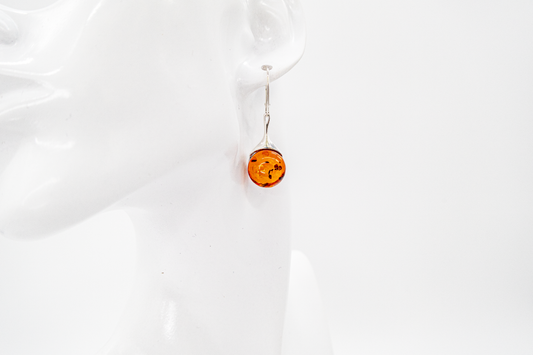 Runde Ohrhänger 925 Silber – Bernsteinschmuck Damen