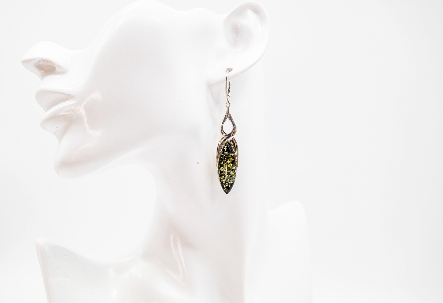 Long earrings for women – silver &amp; amber exclusive