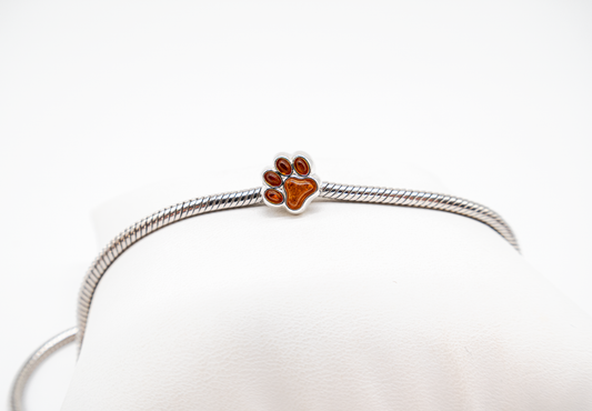 Bernstein Pfoten Charm – Anhänger für Armband & Kette