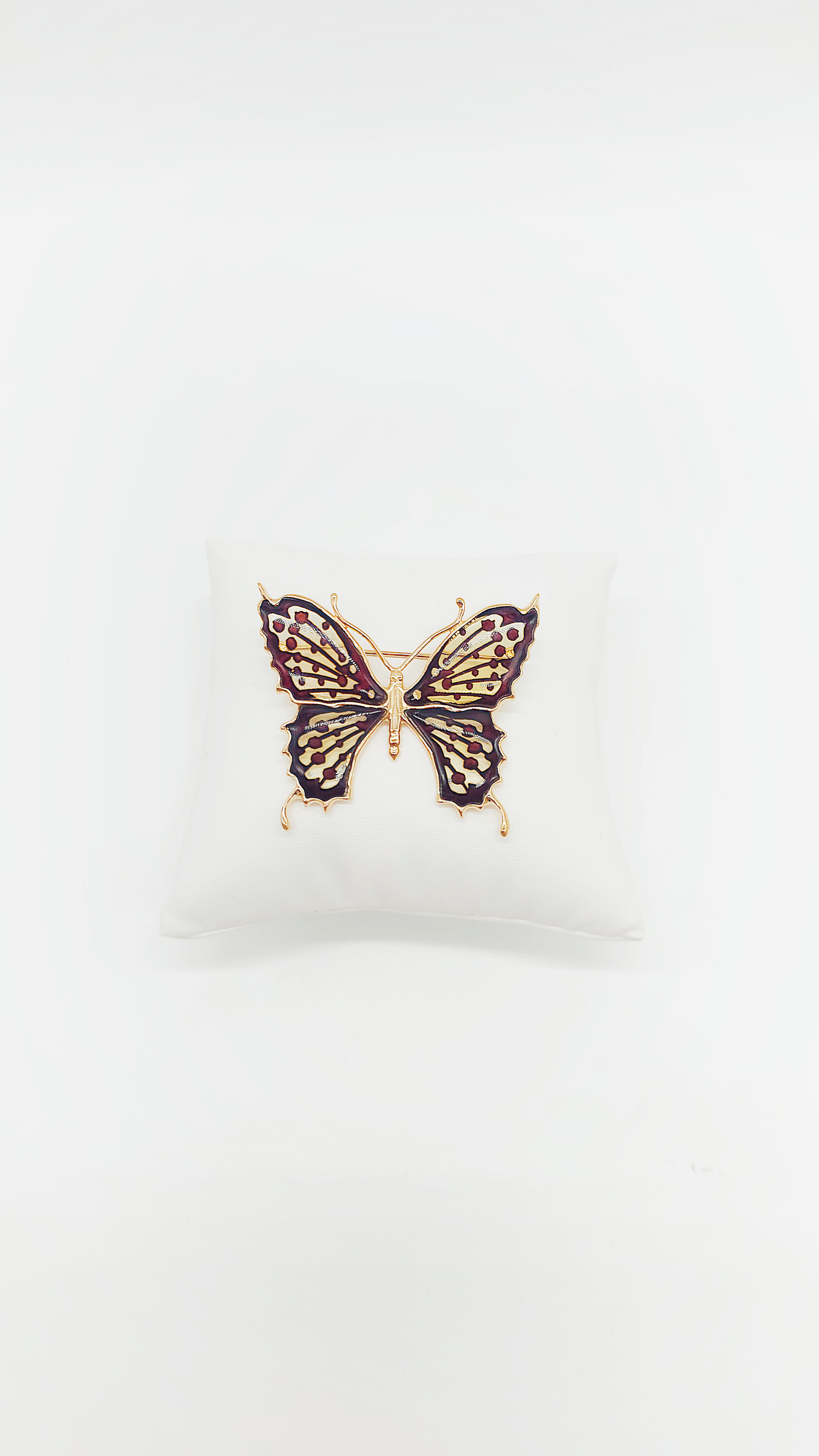 Schmetterlings-Brosche aus 925er Sterlingsilber mit Bernstein