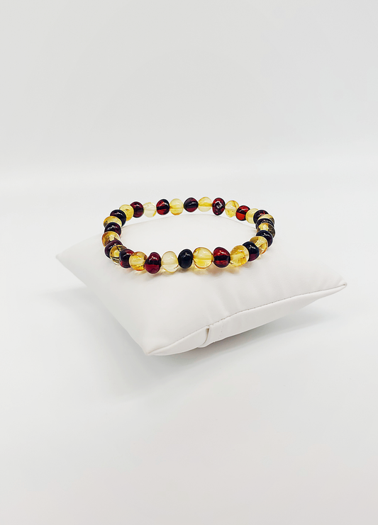 Vielseitiges Bernsteinarmband in Gelb und Rot