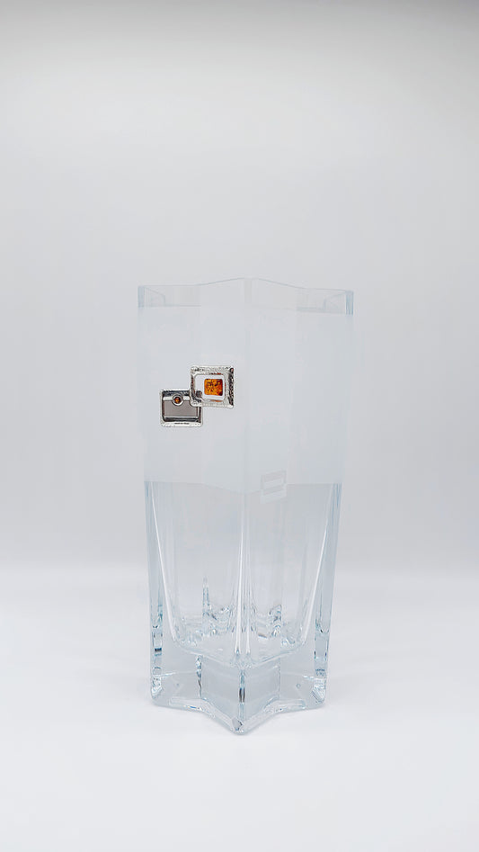 Große Vase mit Bernstein und Silber in interessanter Form