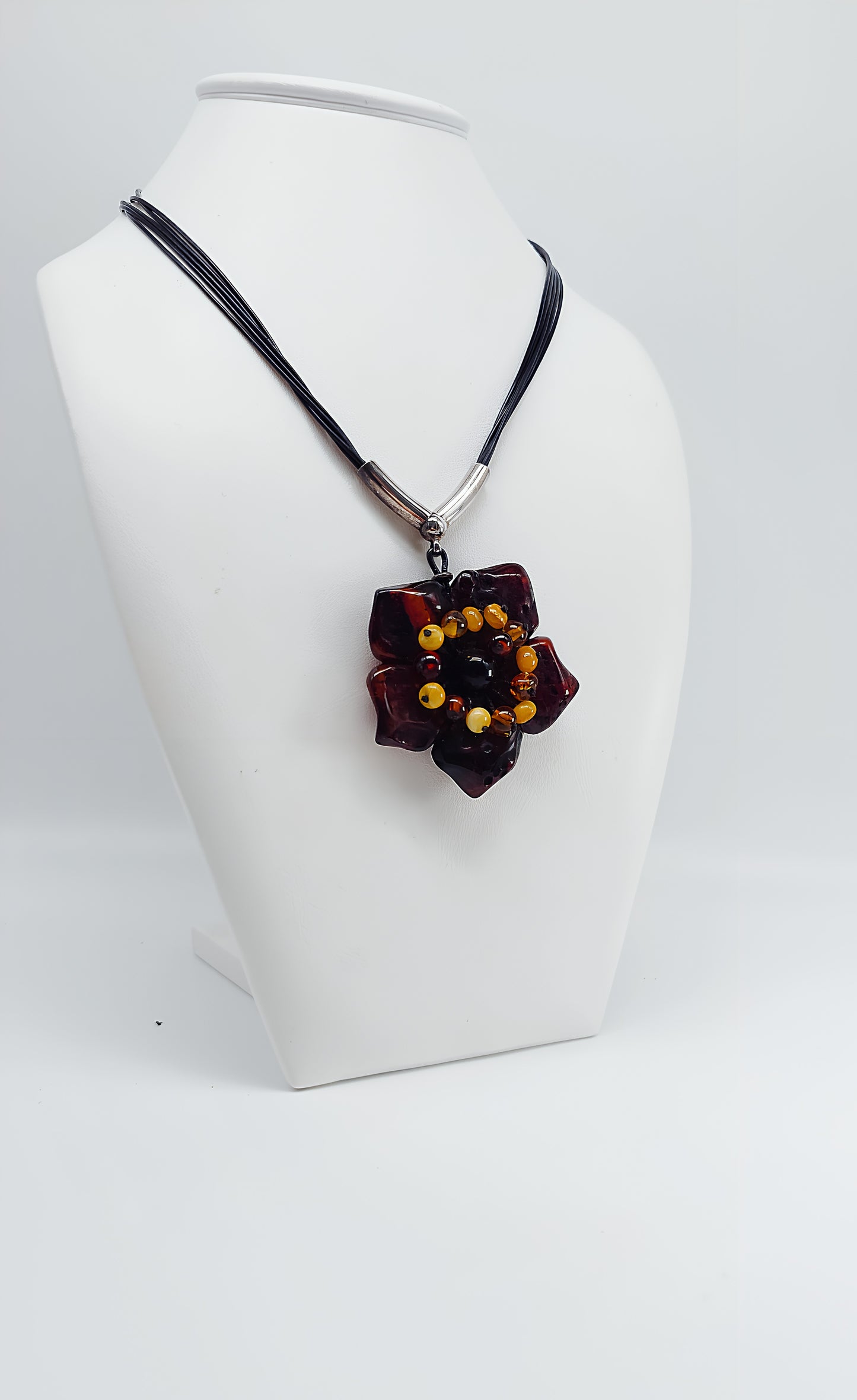 Amber Blossom: Unique Pendant