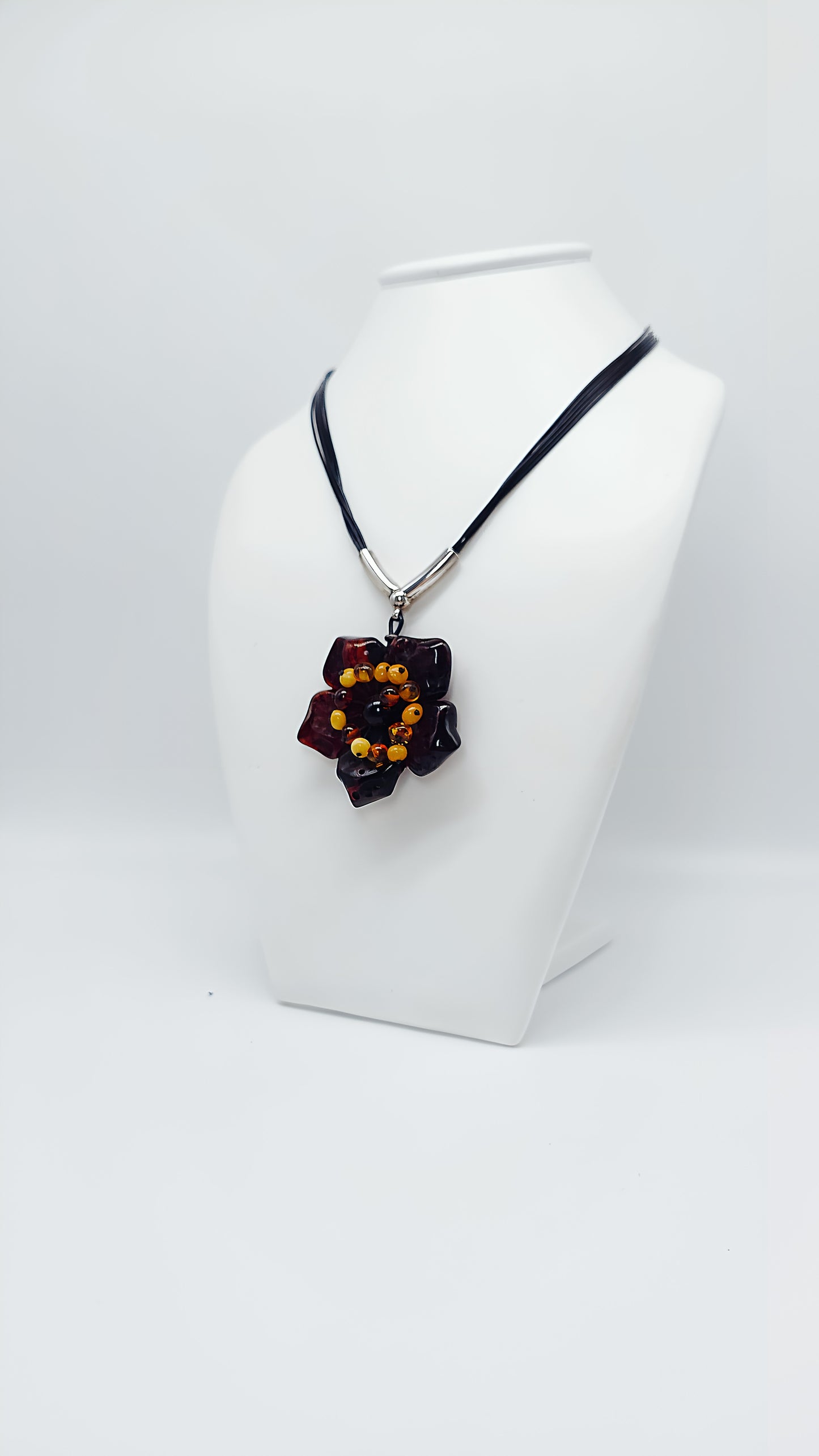 Amber Blossom: Unique Pendant