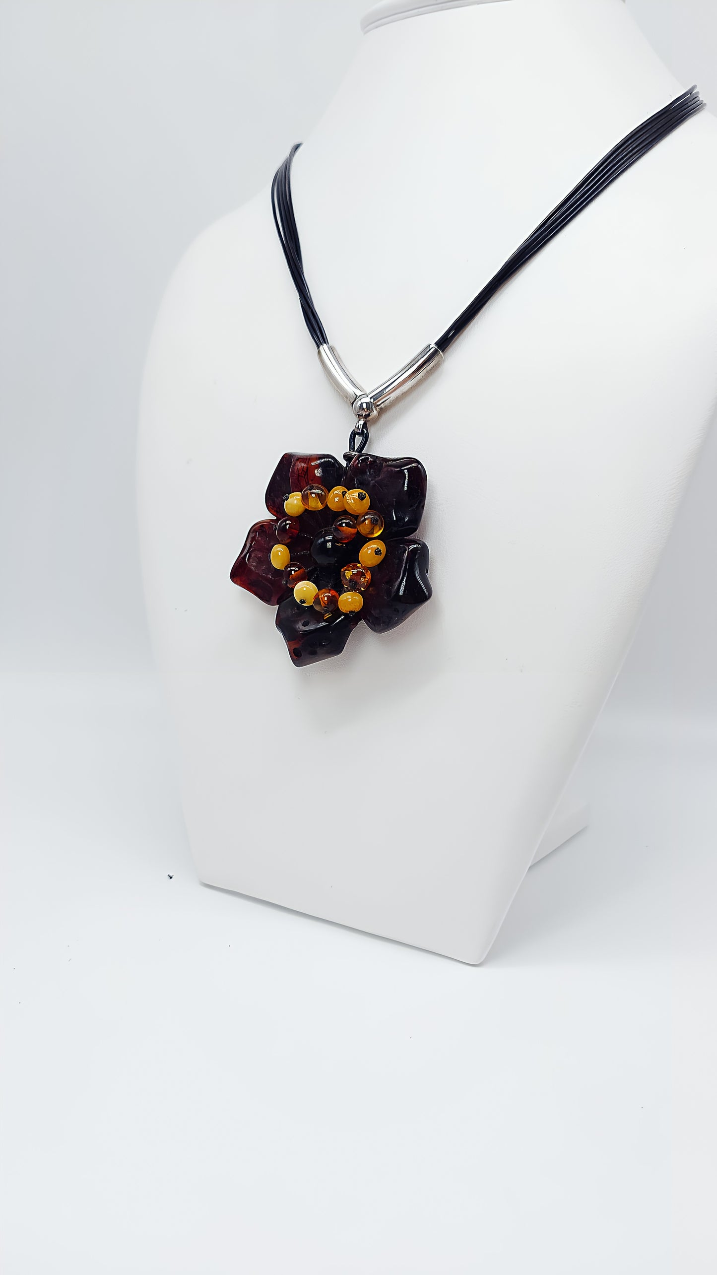 Amber Blossom: Unique Pendant