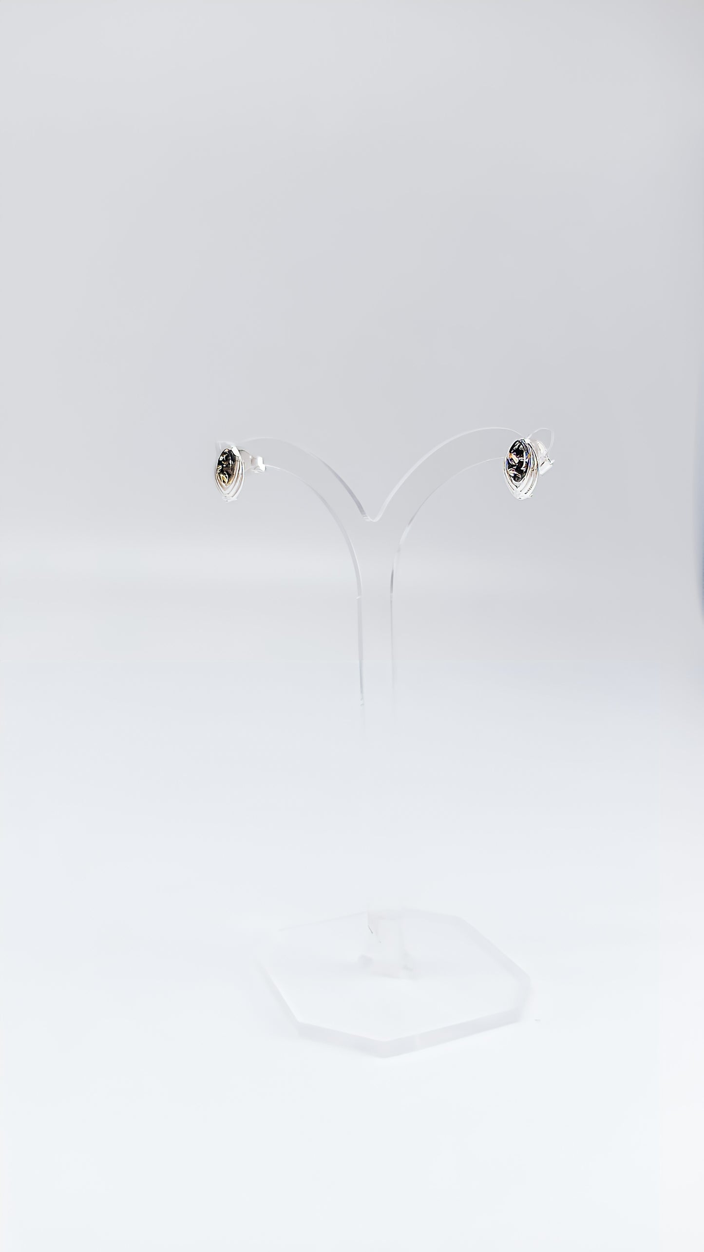 Minimalist earrings with precious natural amber