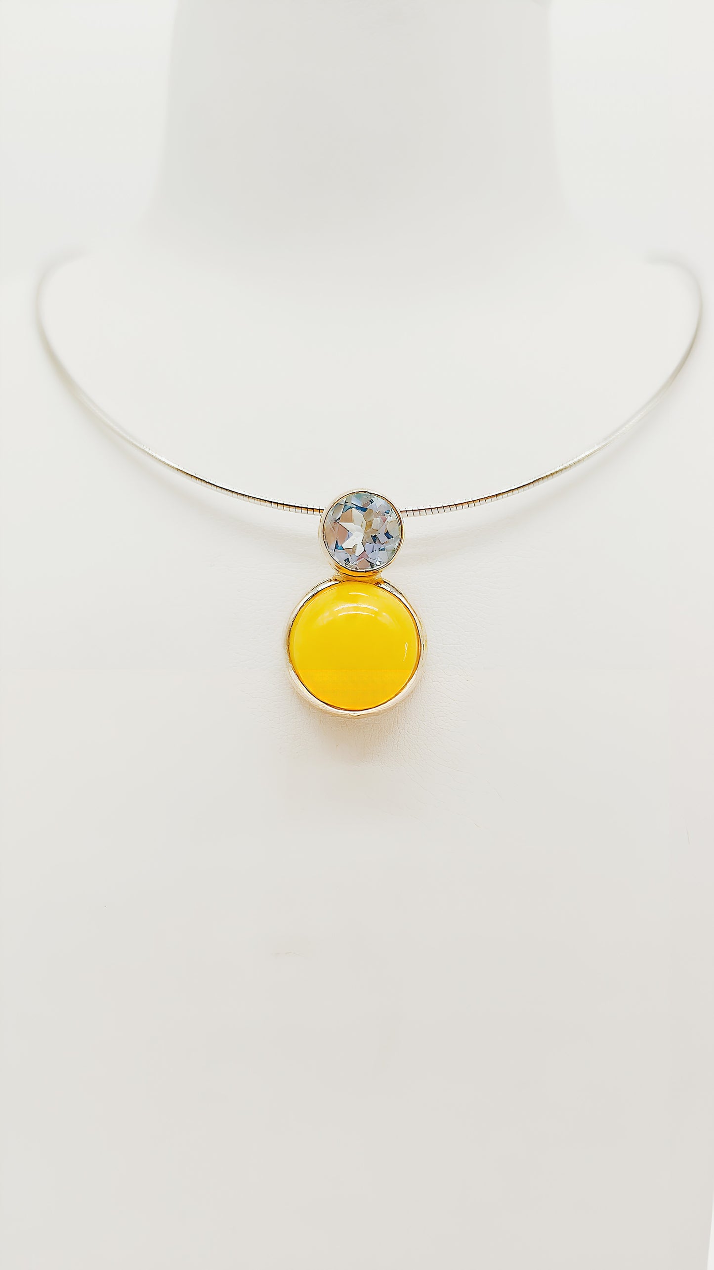 Luxurious harmony: amber and topaz in silver