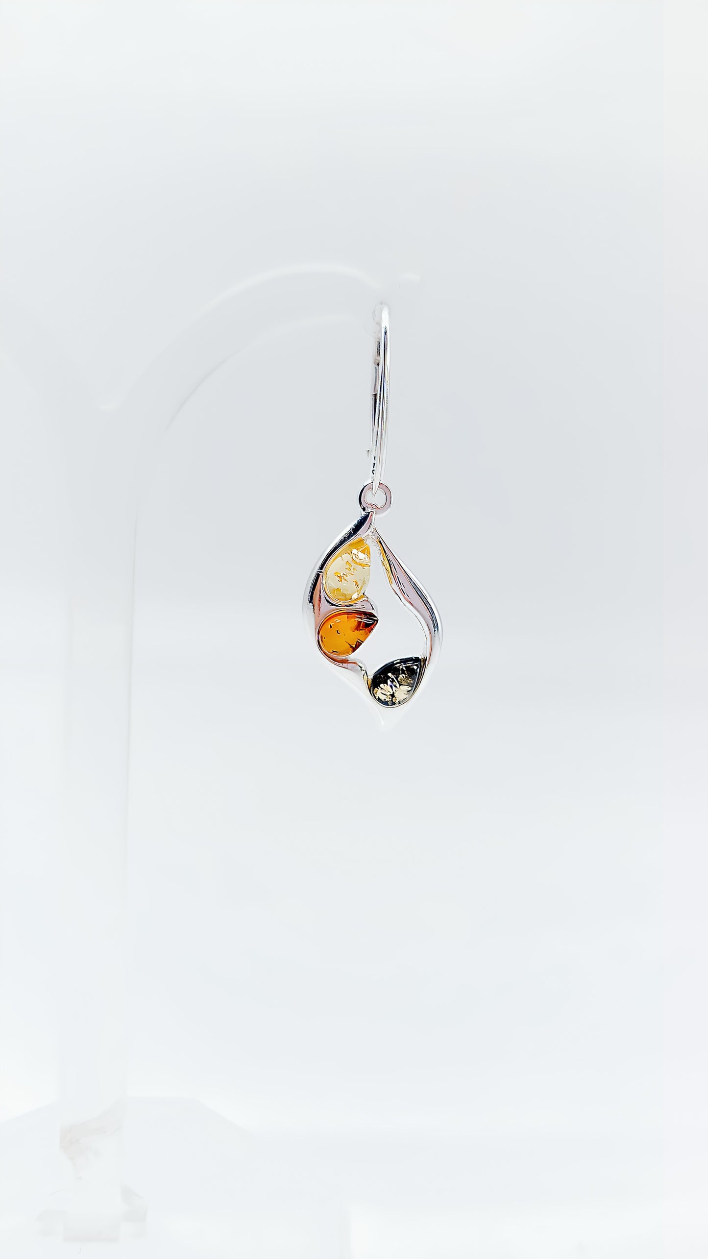Colorful amber earrings: silver meets diversity