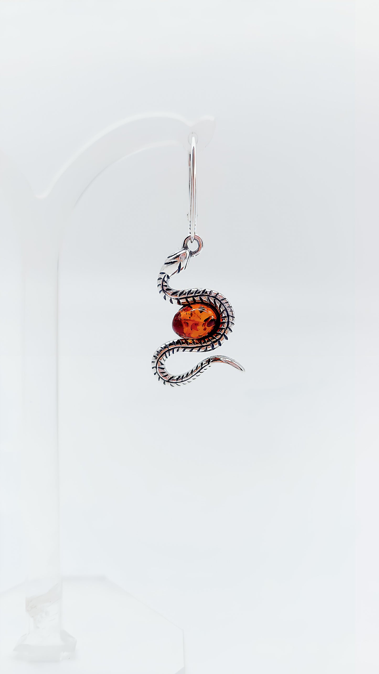 Schlangen-Bernstein-Ohrringe Eleganz mit mystischer Symbolik