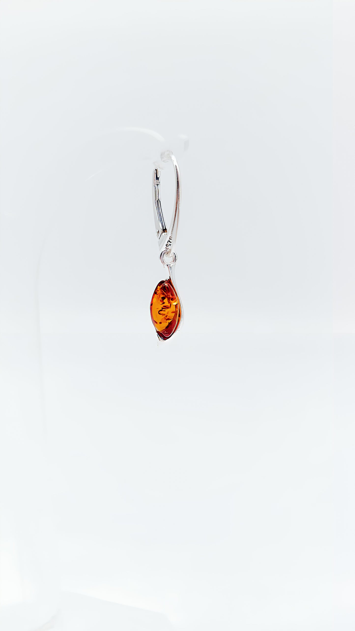 Bernstein-Schmuck für Damen – Silber Ohrringe mit fließender Form