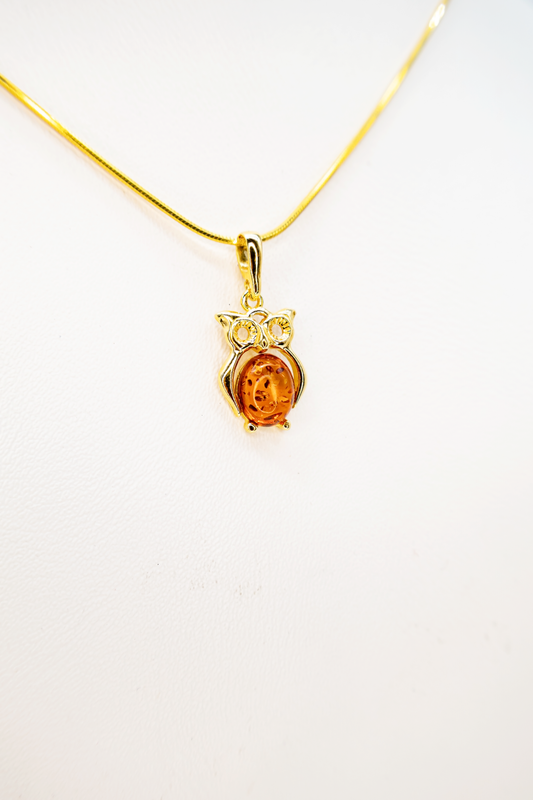 Anhänger Eule – vergoldeter Damenschmuck