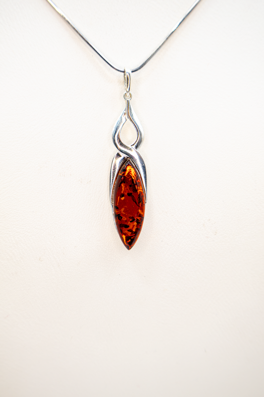 Barnsteen Hanger Zilver – elegante sieraden met ketting