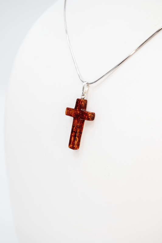 Bernstein Kreuz Silber – stilvoller Schmuck für Damen & Herren