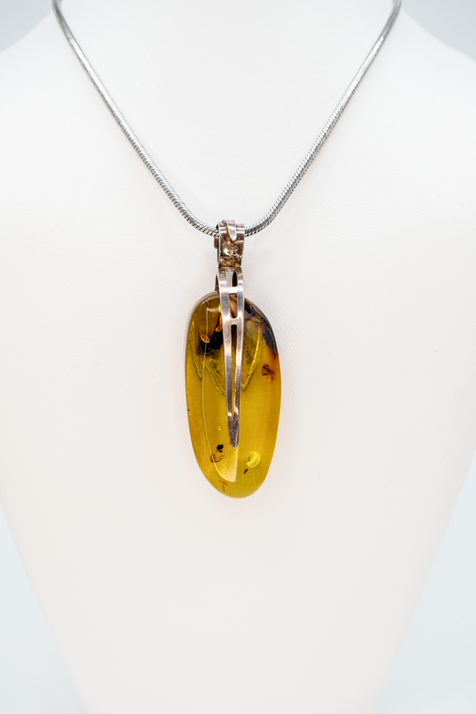 Schmuck Unikat Anhänger Bernstein & 925er Silber