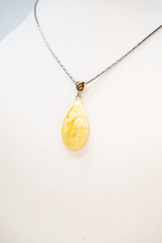 Moderner Bernstein Tropfen Anhänger Unisex Schmuck