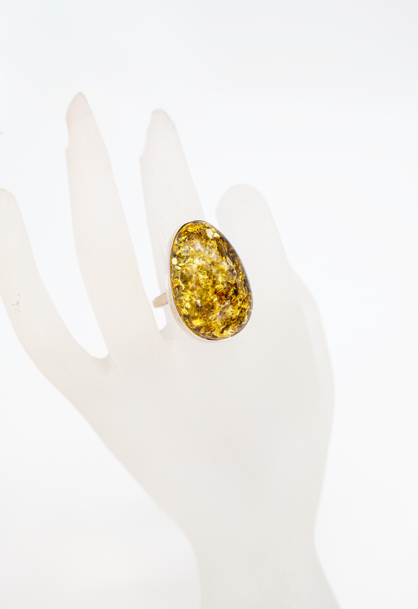 Schmuck Unikat: Silberring mit echtem Bernstein online kaufen
