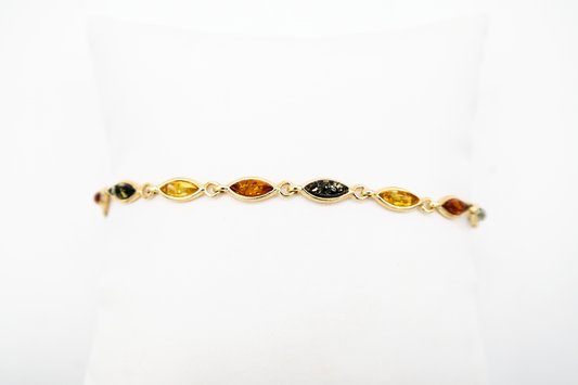 Vergoldetes Silberarmband mit Bernstein – exklusiver Armschmuck