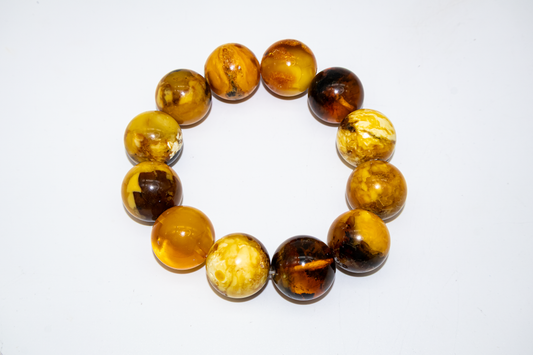 Elastisches Armband mit echtem Bernstein 1,8 cm