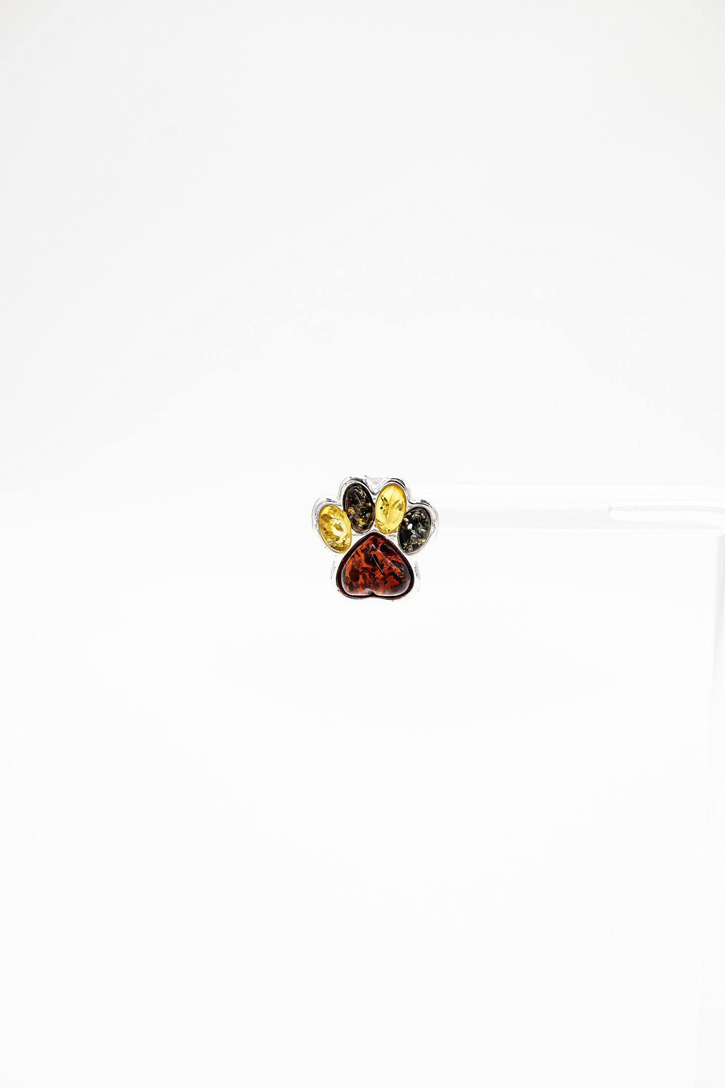 Dog paw earrings amber – elegant stud earrings for women