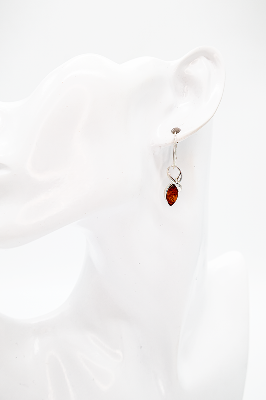 Earrings with genuine amber – elegant &amp; high-quality
