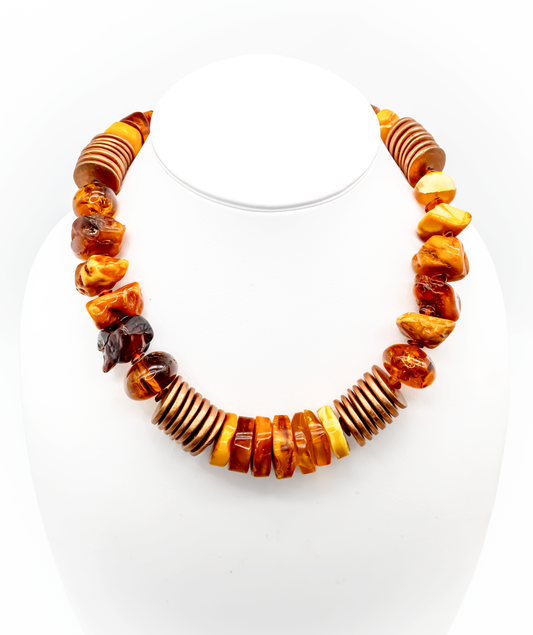 Echt Bernstein Kette Handgefertigtes Unikat