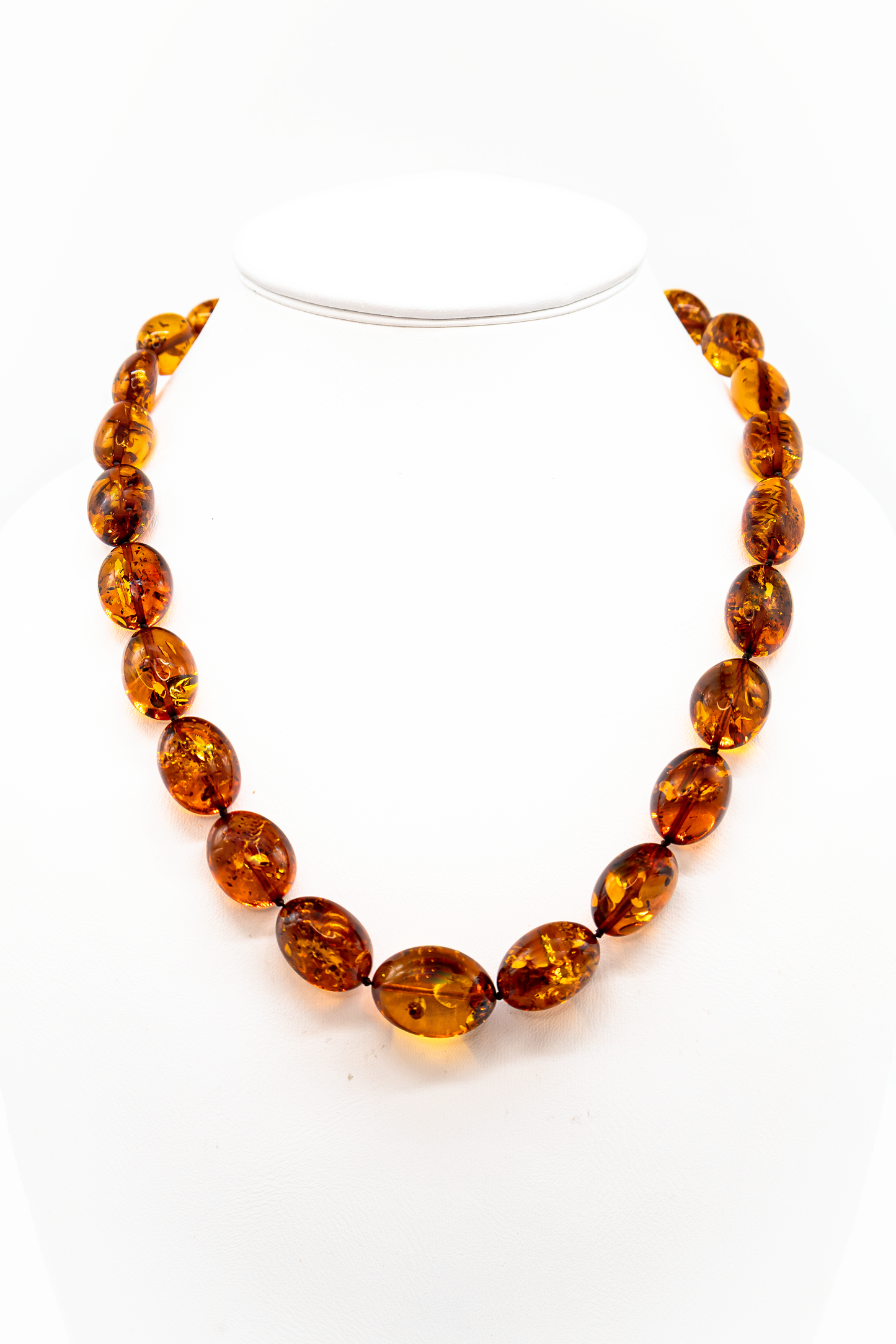 Bernstein Kette Unikat – 58 cm Länge mit Karabinverschluss