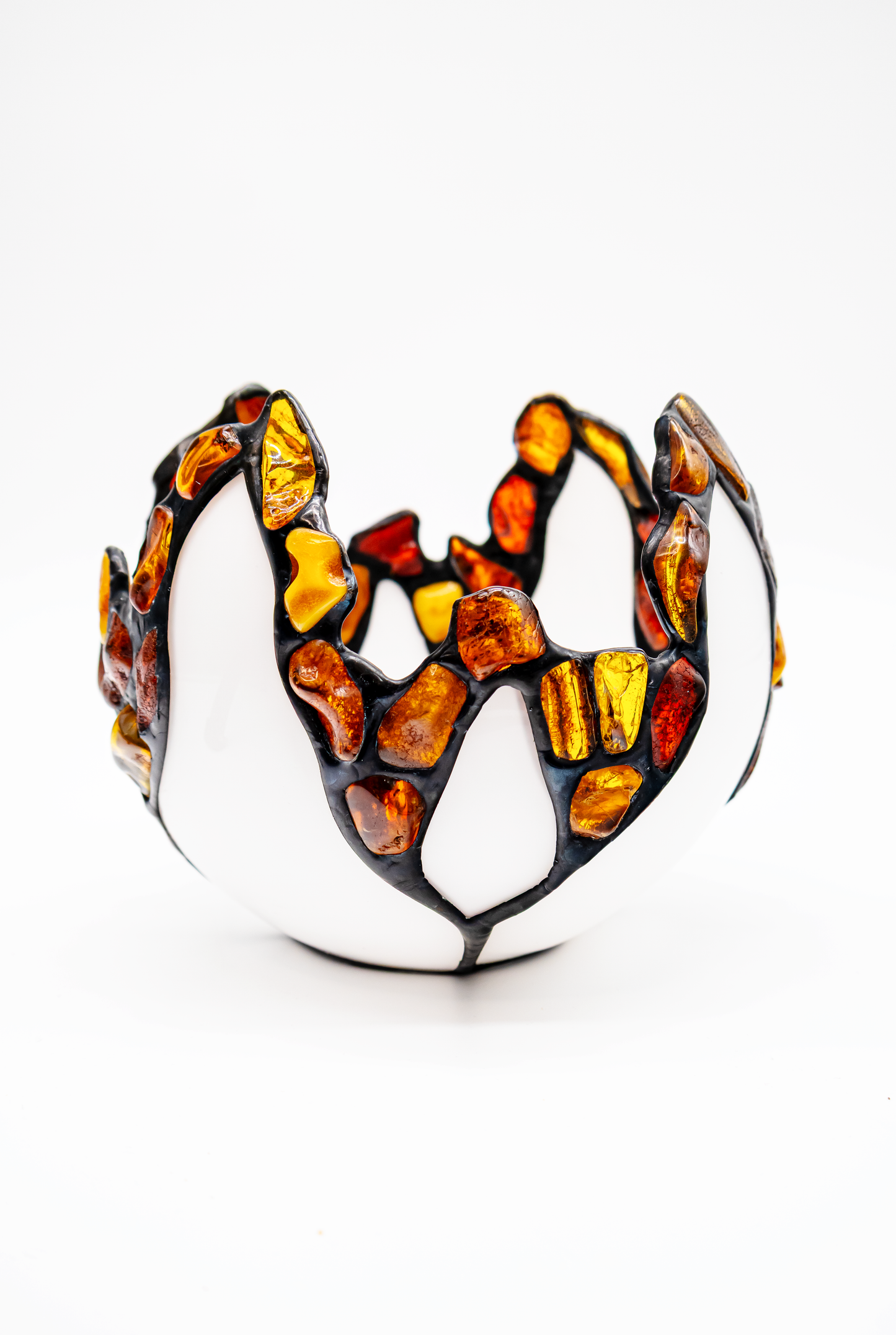 Bernstein Windlicht – Handgefertigter Kerzenhalter Unikat