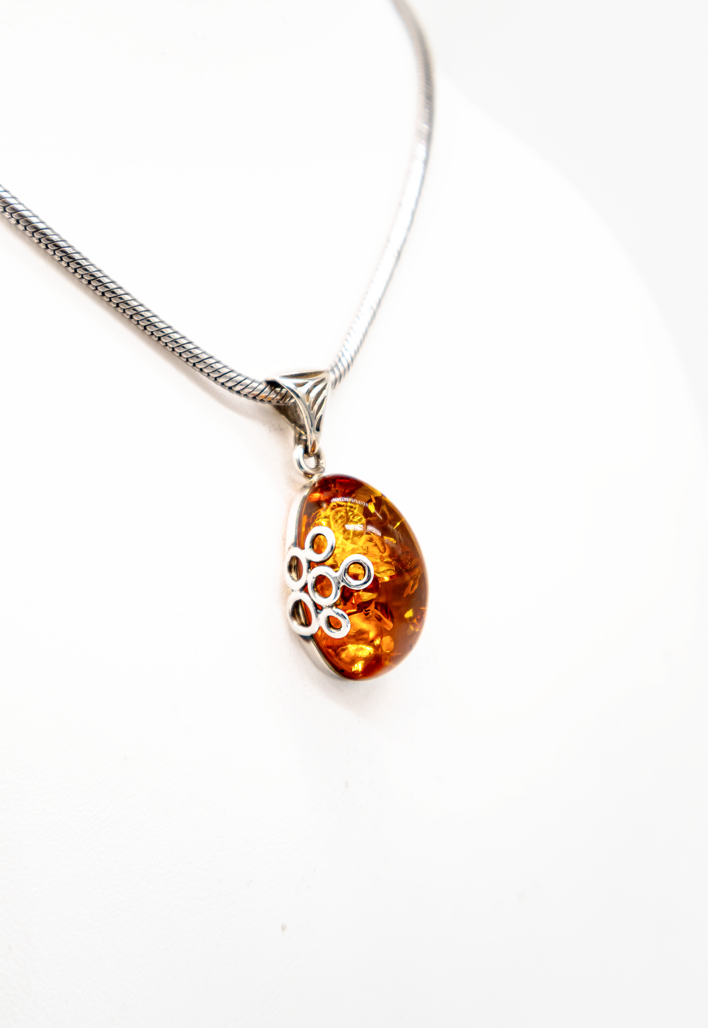 Bernstein Unikat Klassischer Anhänger Silber