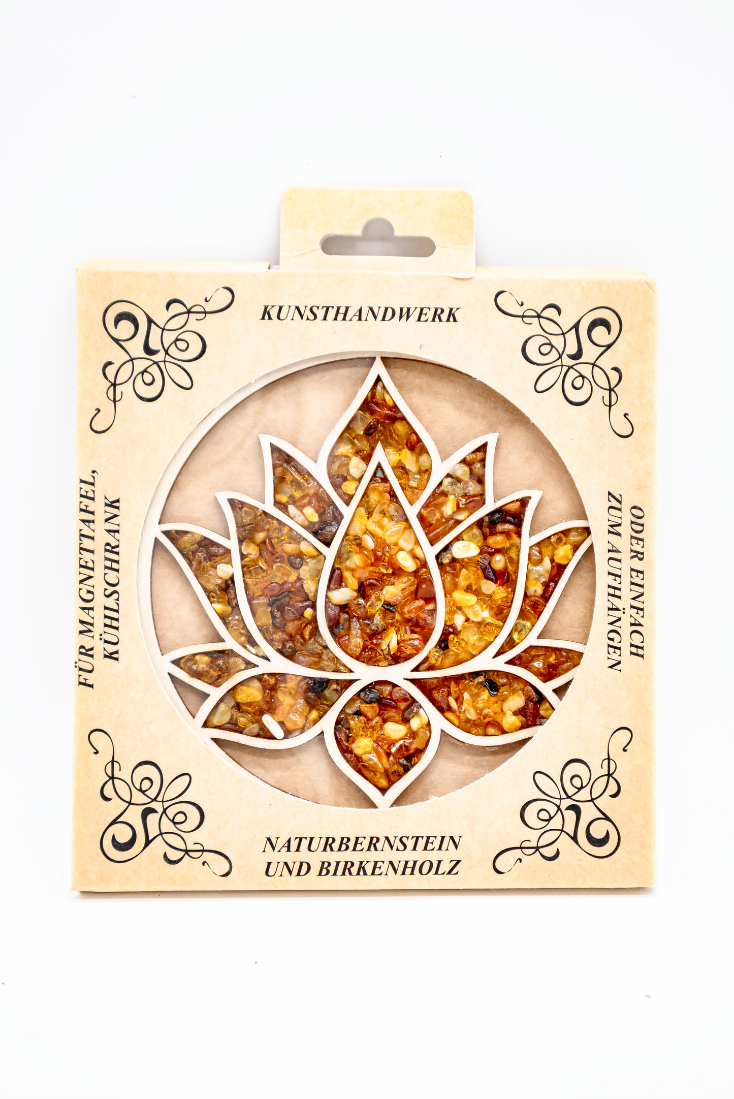 Mandala Yoga Deko – Handgefertigt aus Bernstein