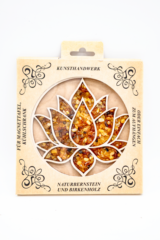 Mandala Yoga Deko – Handgefertigt aus Bernstein