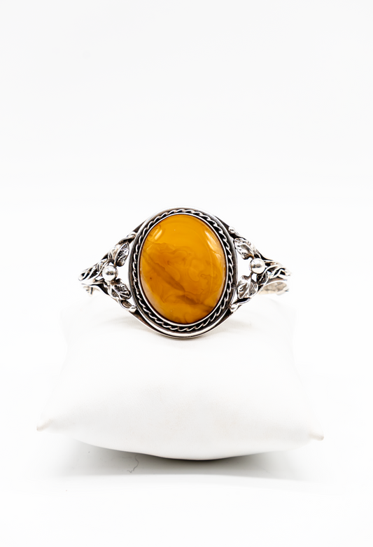 Honiggelber Buttercotch Bernstein Armreif Einzelstück für Damen