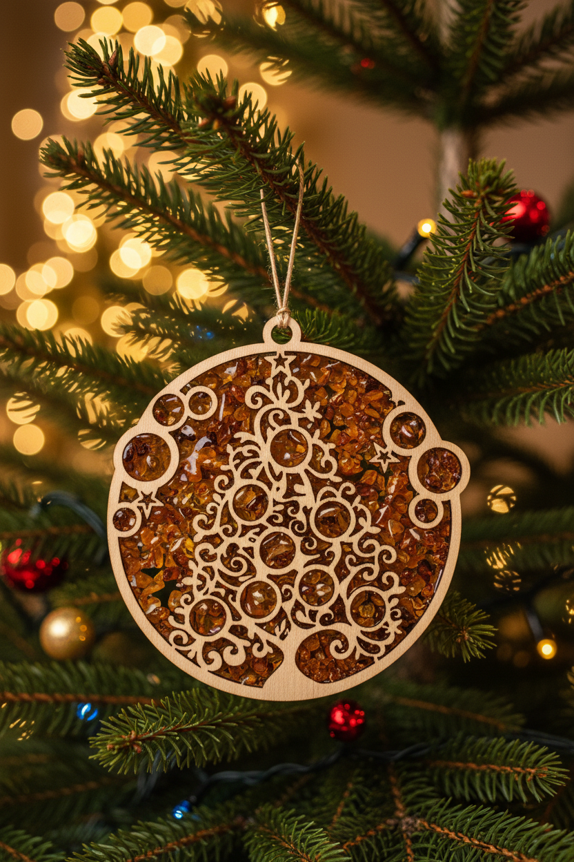 Christmas decorations in nature: Delicate wooden mandalas &amp; motifs