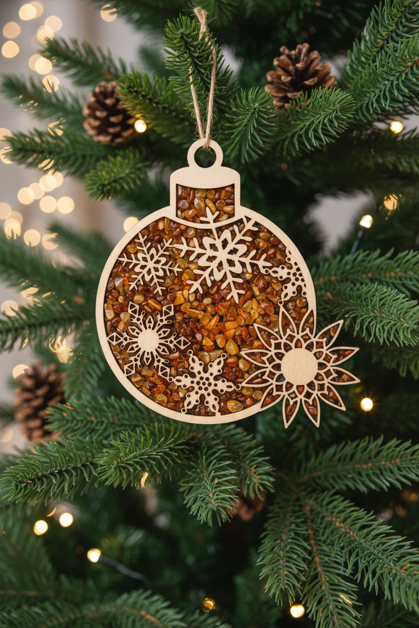 Christmas decorations in nature: Delicate wooden mandalas &amp; motifs