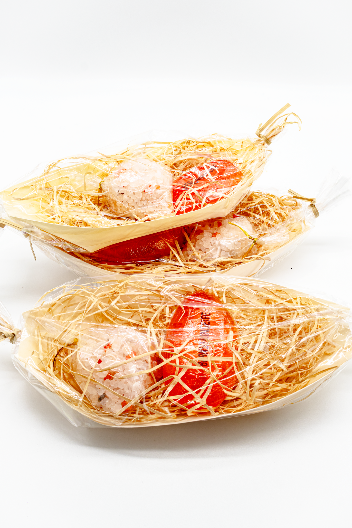 Bernstein-Geschenkset: Seife & Badesalz im Holzschiffchen