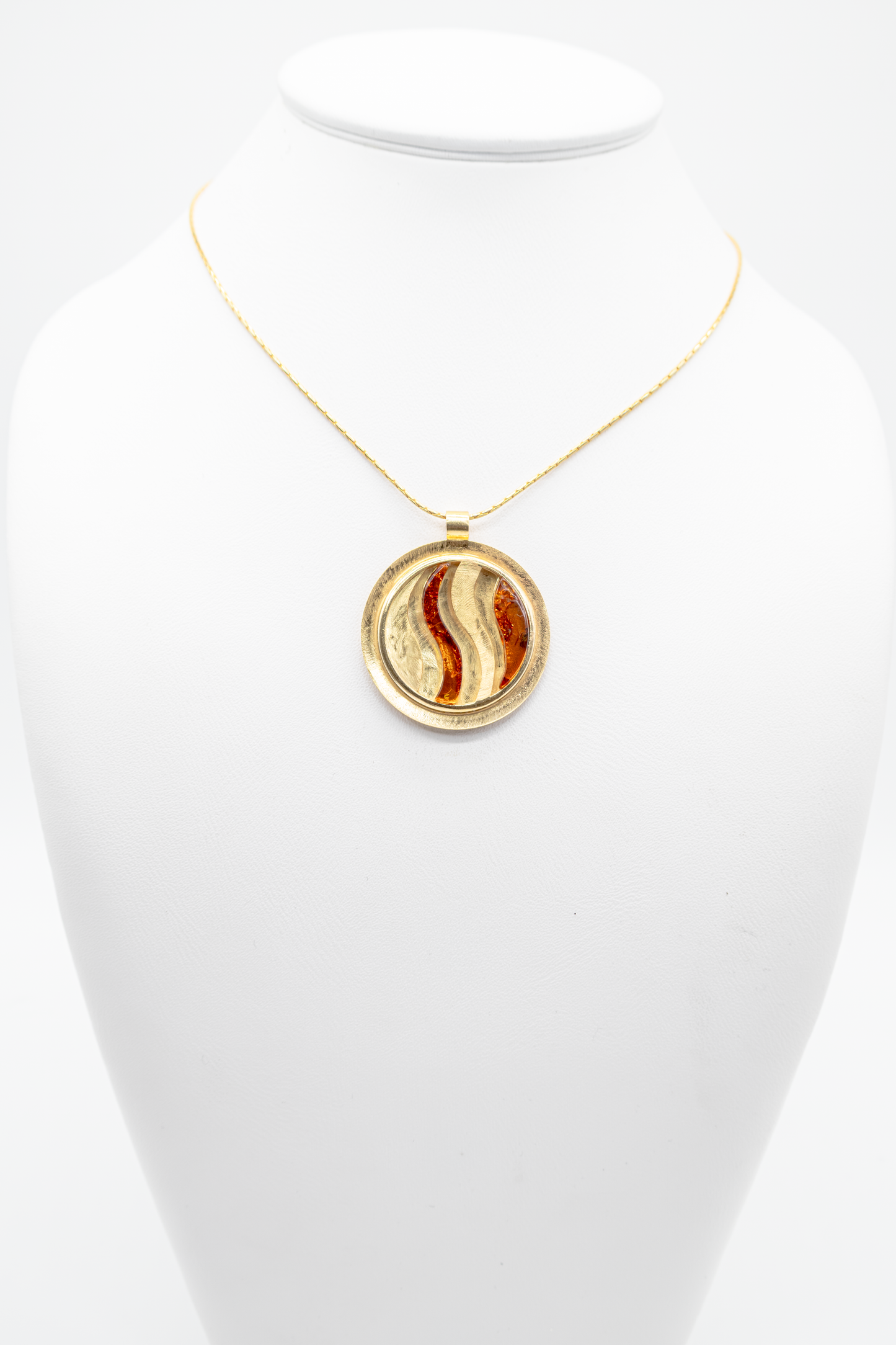 Luxuriöser 24K vergoldeter Bernstein Anhänger