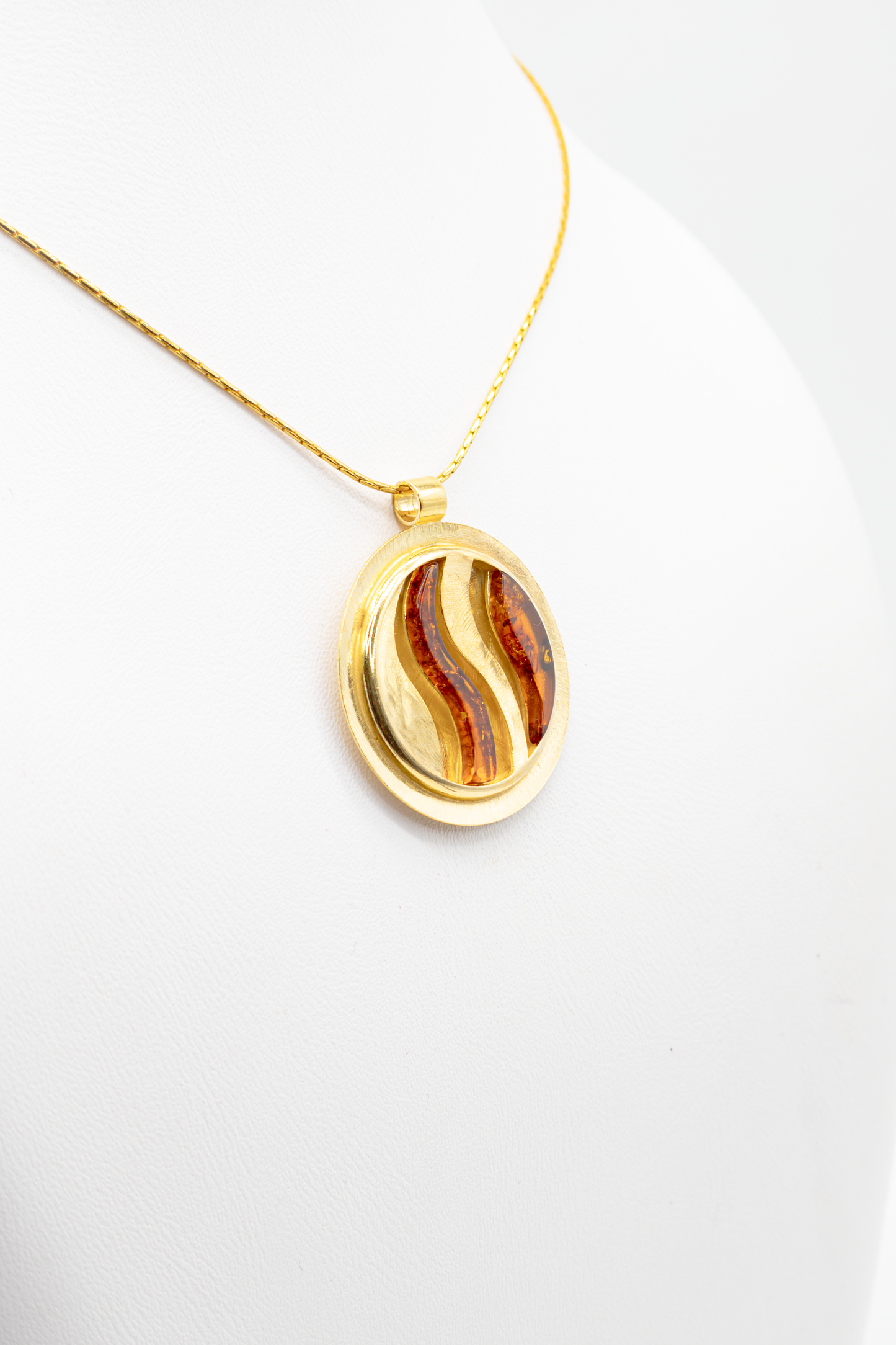 Luxuriöser 24K vergoldeter Bernstein Anhänger