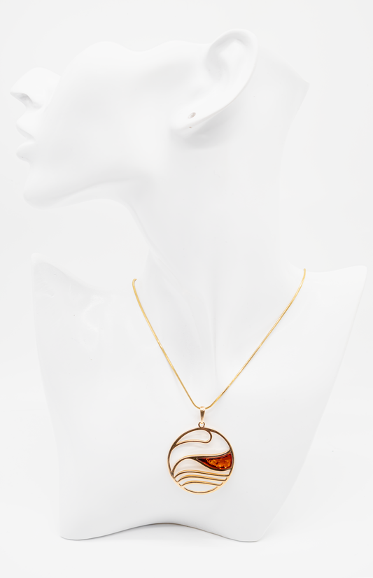 Symbolschmuck Meer: Runder Anhänger mit Wellen-Motiv