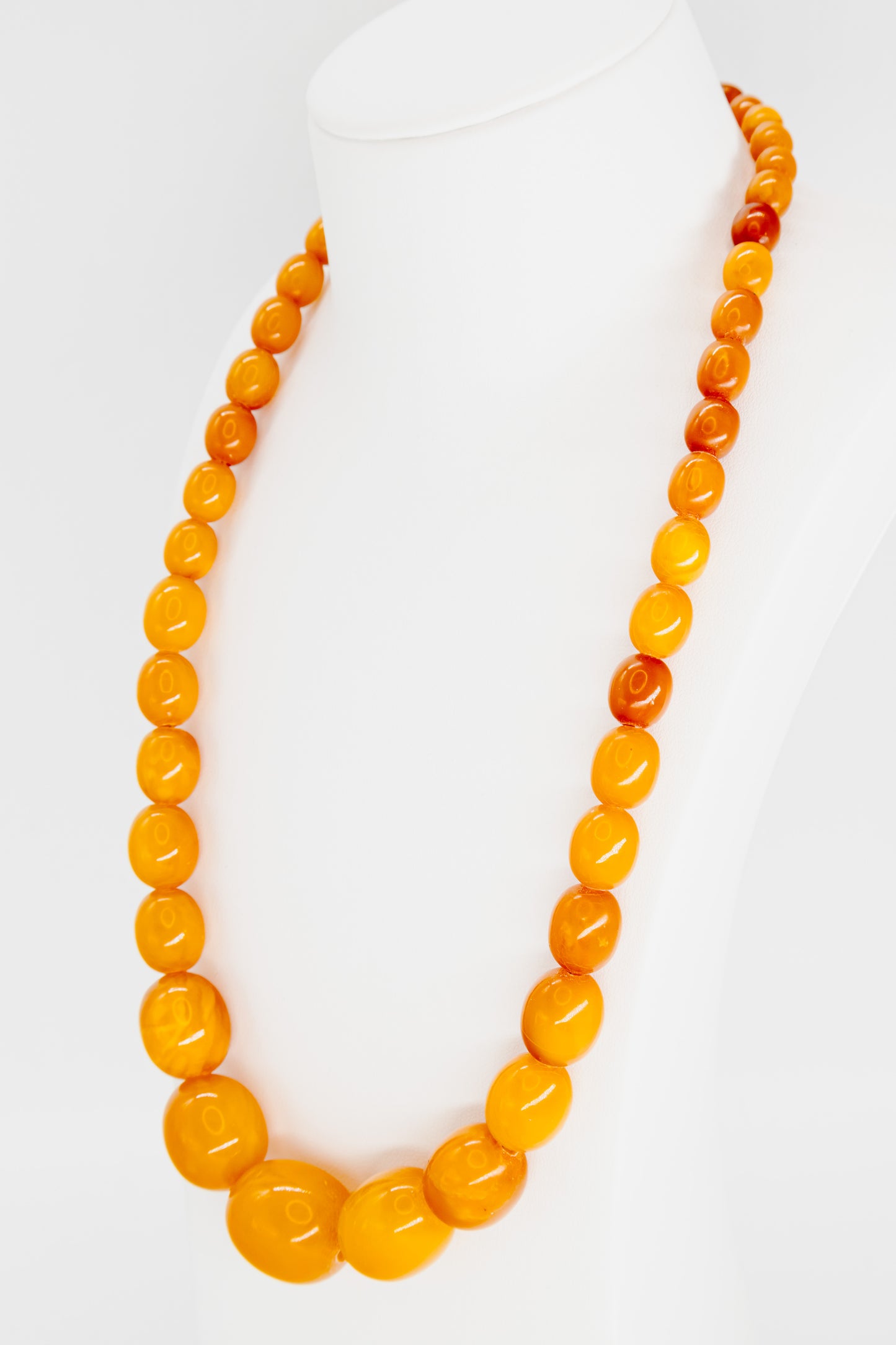 Natural amber necklace – unique piece with varying degrees of amber growth
