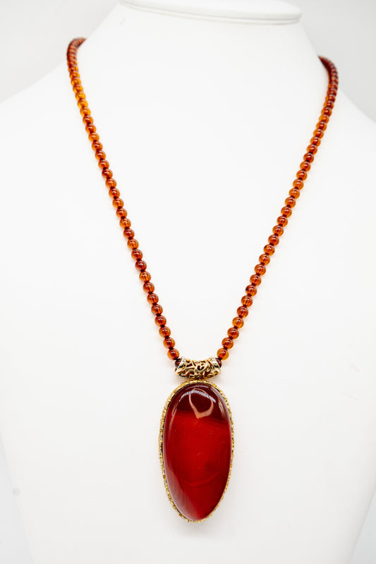 Hochwertiges Bernstein Set – 925 Silber vergoldet