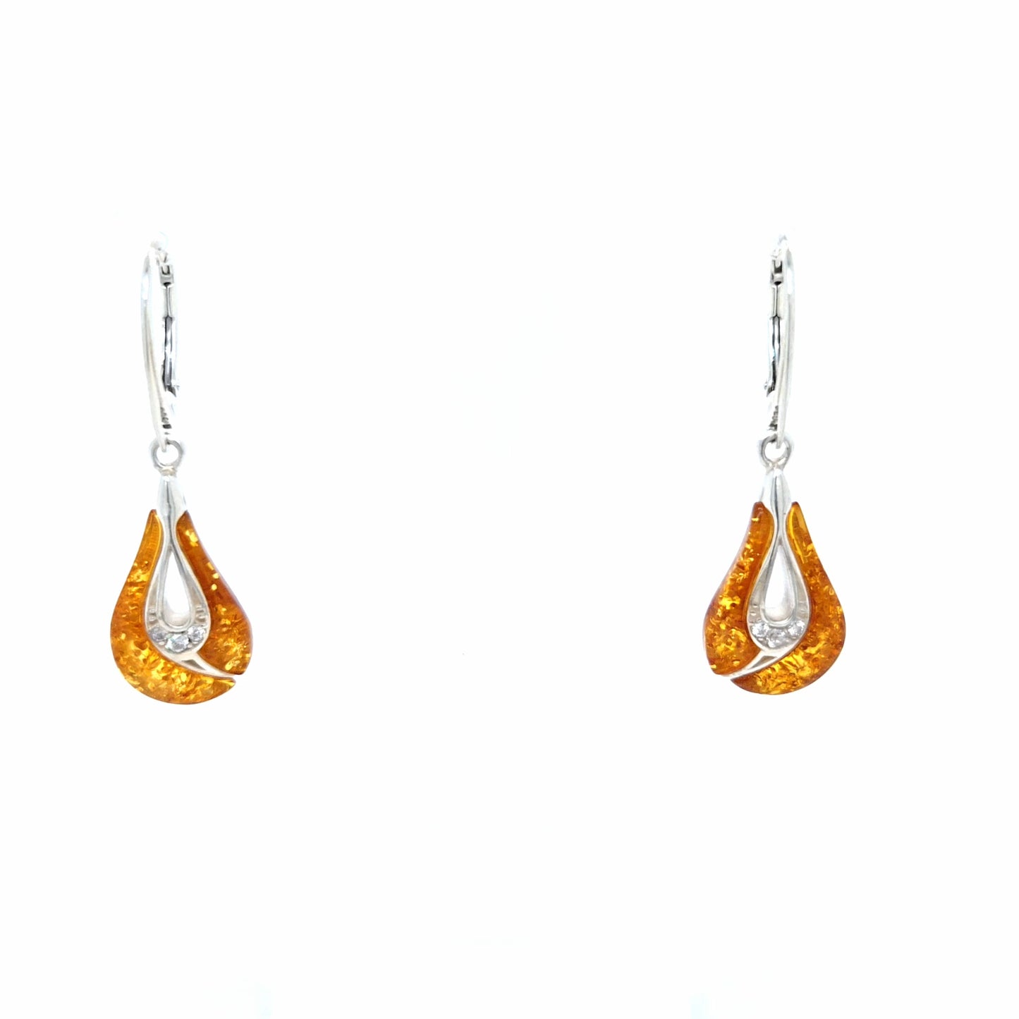 Bernstein-Schmuck: Elegante Ohrhänger in Tropfenform