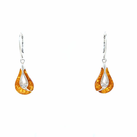 Bernstein-Schmuck: Elegante Ohrhänger in Tropfenform