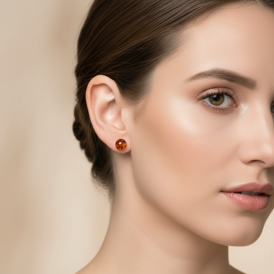 Bernstein-Ohrschmuck Kugel – Dezent & edel
