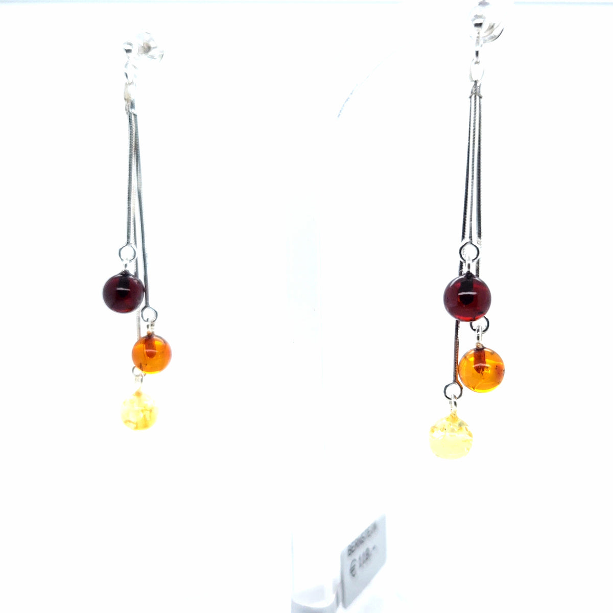 Handgearbeitete Bernstein-Ohrringe für Damen – Vielfältiger Naturstein-Schmuck mit runden Perlen im Ohrstecker-Design