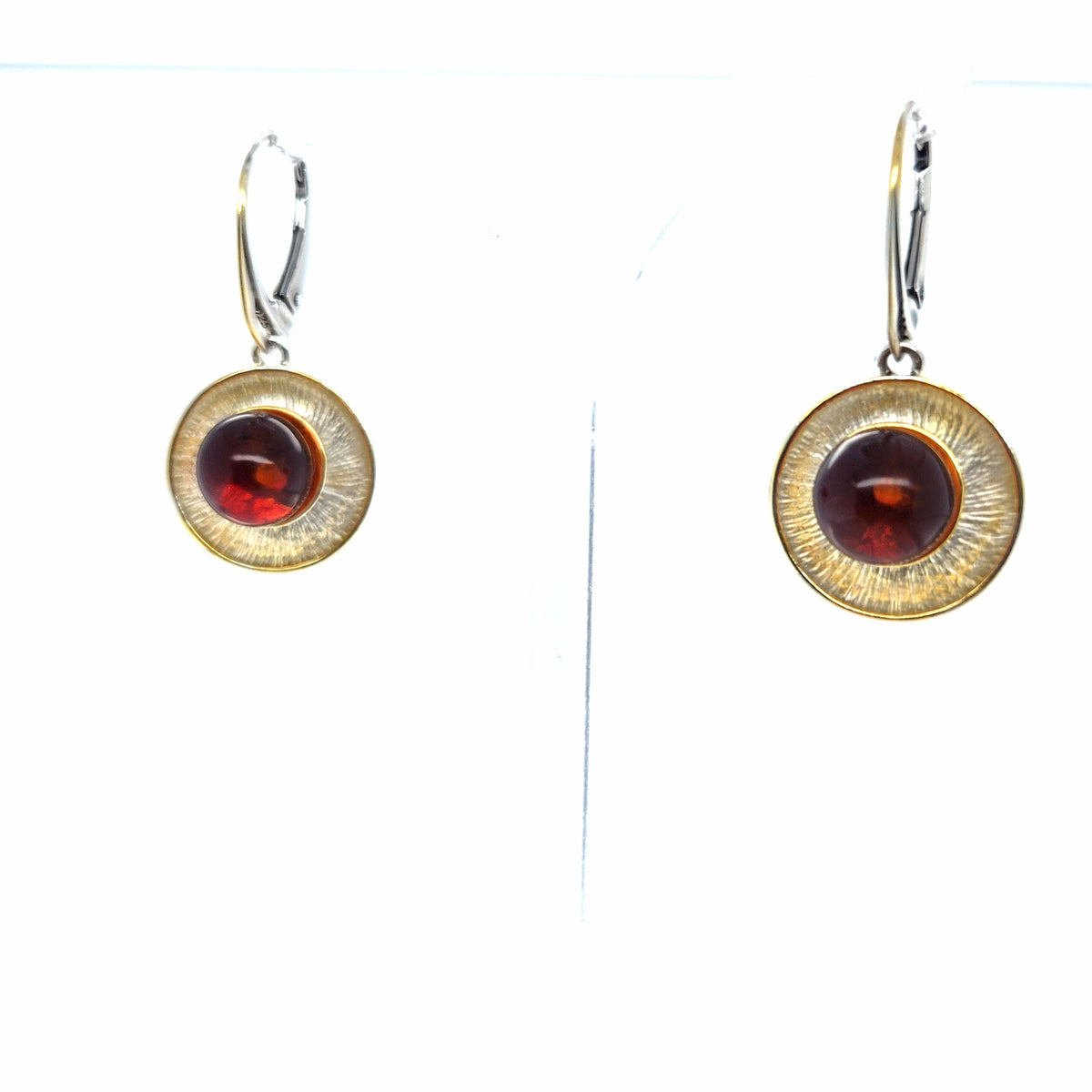 Stilvolle Hänge-Ohrstecker Unikat – Moderner Silberschmuck mit vergoldeten Details und Naturstein