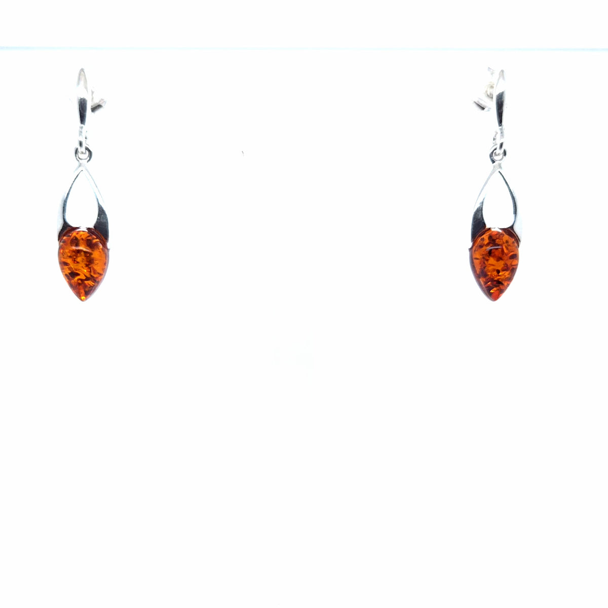 Zarte 925er Silber-Ohrstecker mit echtem Ostsee-Bernstein – Orange & Grün