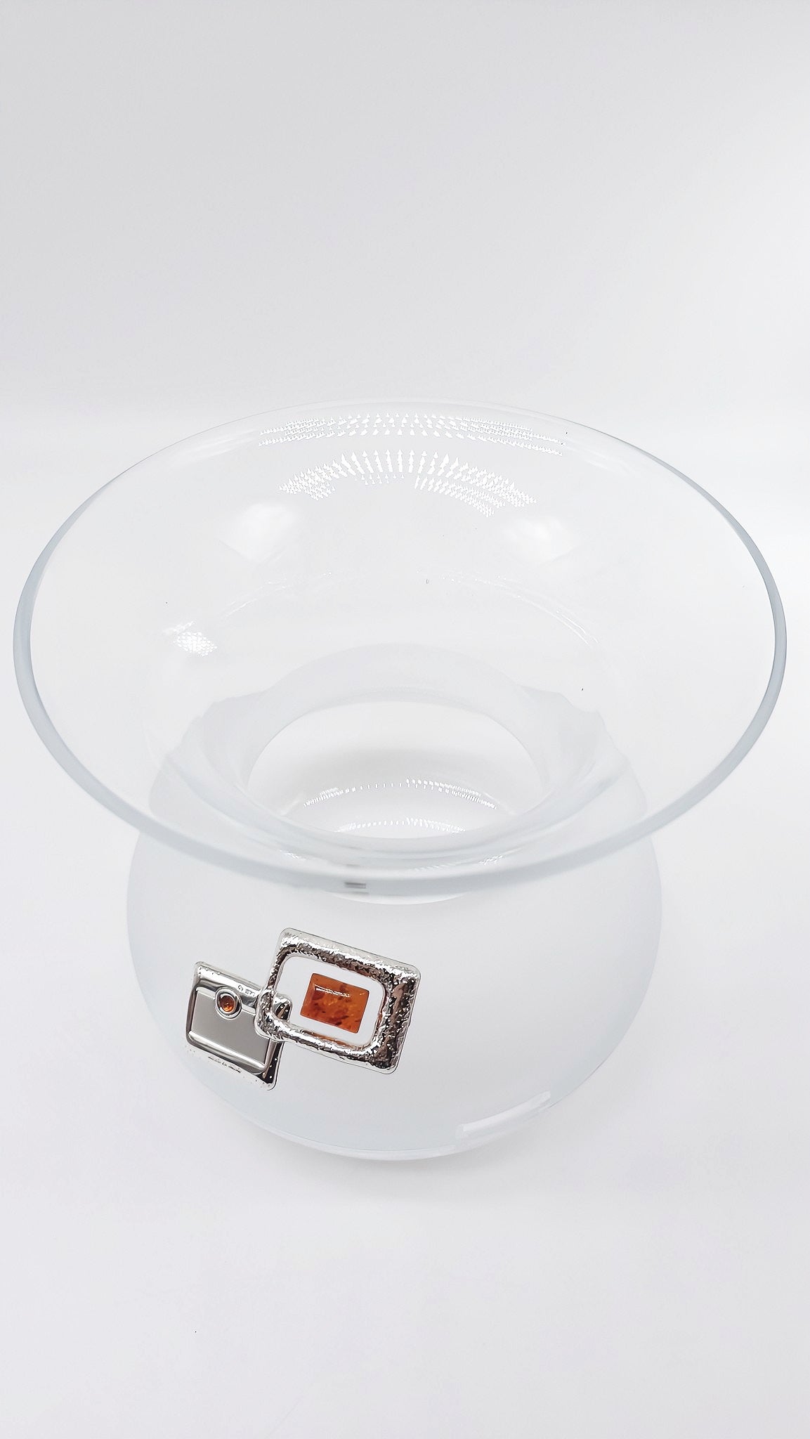 Elegante vaas met zilver en barnsteen