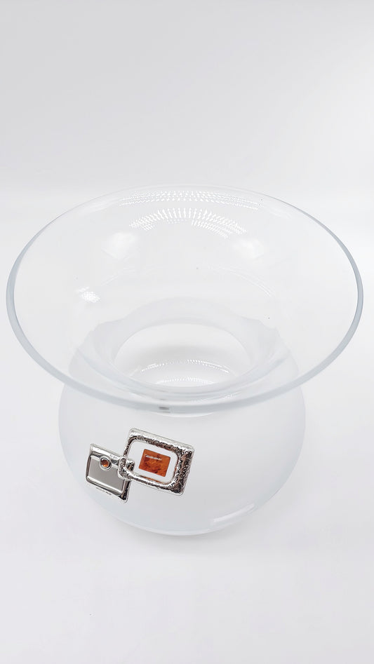 Elegante vaas met zilver en barnsteen