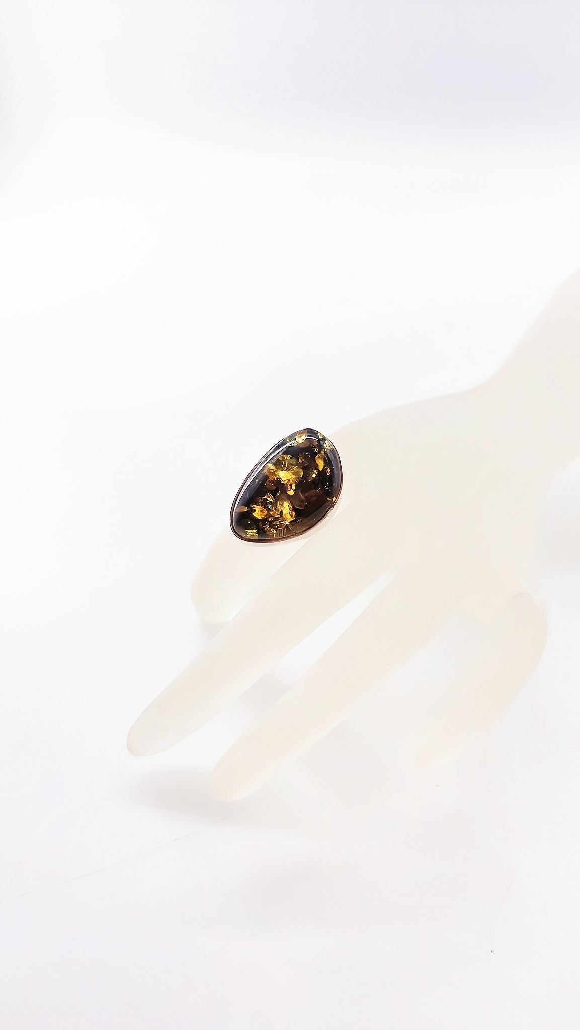 Statement ring made of natural amber