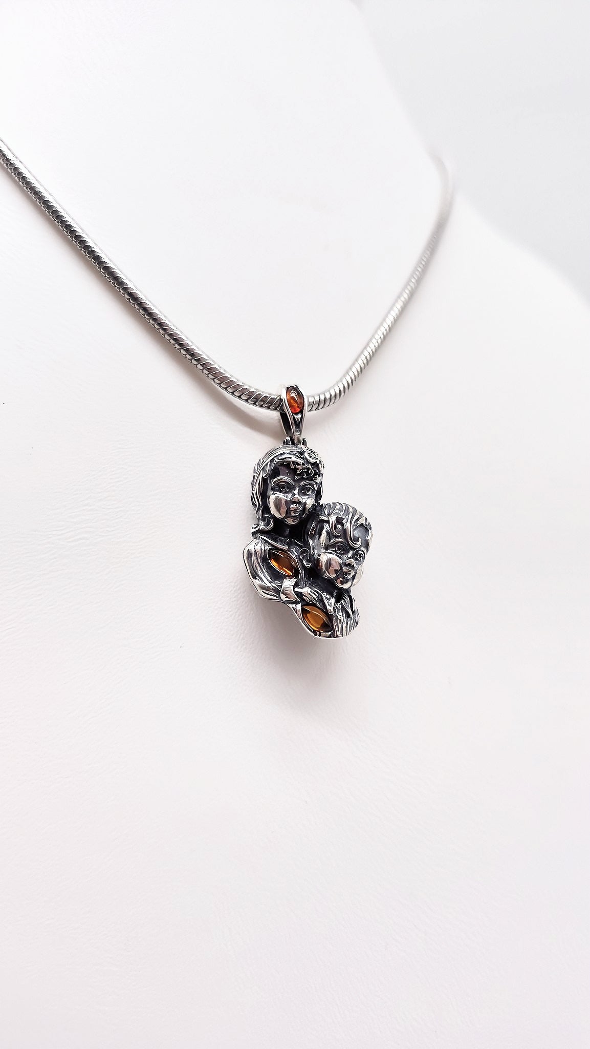 Barnsteen-hanger Tweelingen – Edel 925 sterling zilver