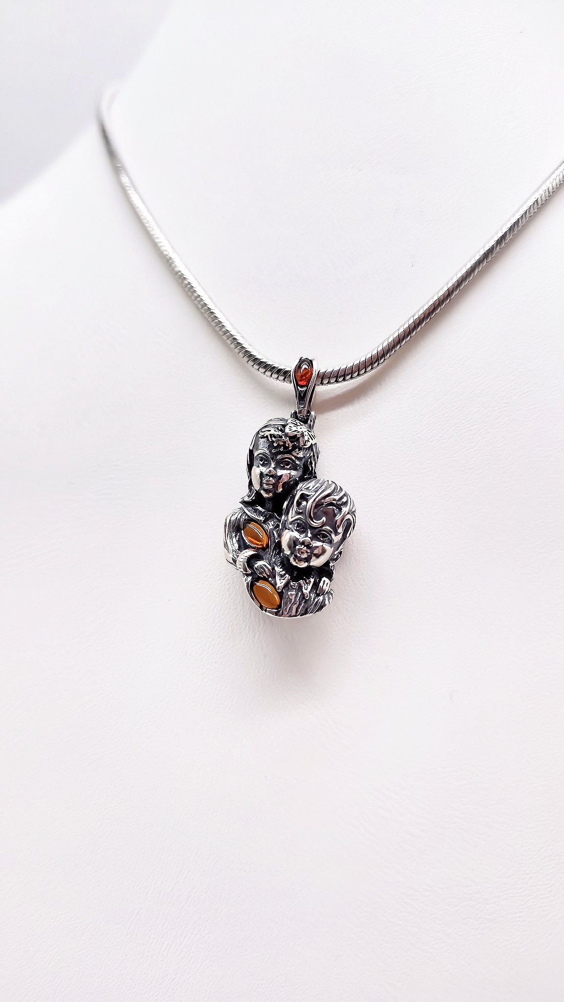 Barnsteen-hanger Tweelingen – Edel 925 sterling zilver